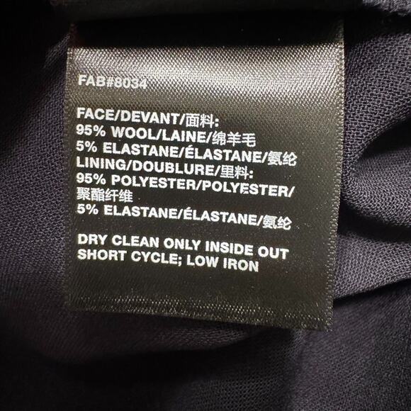 Lafayette148 Pants Women 8 Navy Blue Wool High Rise Tapered Leg Pleated Pockets - Picture 16 of 16